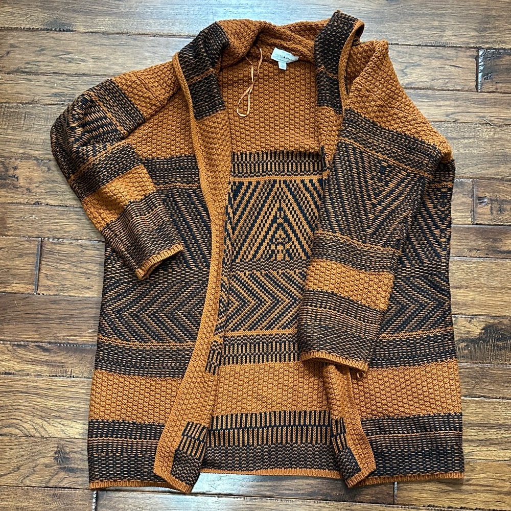 Lucky Brand Men's Cardigan - Orange and Black